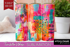 Brush Stroke Tumbler Wrap - Abstract Tumbler PNG Sublimation Product Image 1