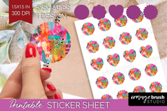 Brush Stroke Round Sticker - Abstract Printable Sticker Product Image 1