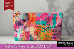 Brush Stroke Cosmetic Bag - Abstract Makeup Bag PNG Product Image 1