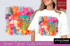 Brush Stroke Square Tshirt Background - Abstract PNG Product Image 1