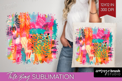 Brush Stroke Tote Bag - Abstract Tote Bag PNG Sublimation Product Image 1