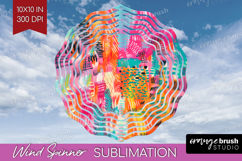 Brush Stroke Wind Spinner Sublimation PNG - Abstract Round Product Image 1