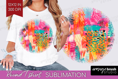 Brush Stroke Round Tshirt Background - Abstract PNG Product Image 1