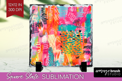 Brush Stroke Slate PNG - Abstract Square Slate Sublimation Product Image 1