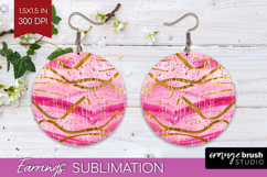 Brush Stroke Round Earrings - Abstract PNG Sublimation Product Image 1