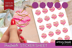 Brush Stroke Round Sticker - Abstract Printable Sticker Product Image 1