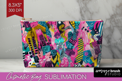 Brush Stroke Cosmetic Bag - Abstract Makeup Bag PNG Product Image 1
