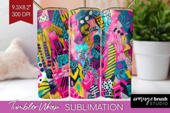 Brush Stroke Tumbler Wrap - Abstract Tumbler PNG Sublimation Product Image 1