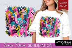 Brush Stroke Square Tshirt Background - Abstract PNG Product Image 1