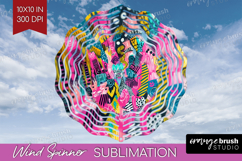 Brush Stroke Wind Spinner Sublimation PNG - Abstract Round Product Image 1