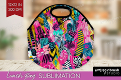 Brush Stroke Lunch Bag - Abstract Lunch Bug PNG Sublimation Product Image 1