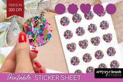 Brush Stroke Round Sticker - Abstract Printable Sticker Product Image 1
