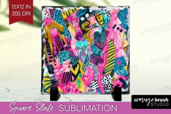 Brush Stroke Slate PNG - Abstract Square Slate Sublimation Product Image 1