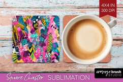 Brush Stroke Square Coaster - Abstract Coaster PNG Product Image 1