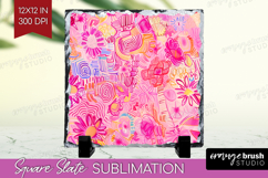 Brush Stroke Slate PNG - Abstract Square Slate Sublimation Product Image 1