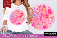 Brush Stroke Round Tshirt Background - Abstract PNG Product Image 1
