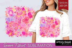 Brush Stroke Square Tshirt Background - Abstract PNG Product Image 1