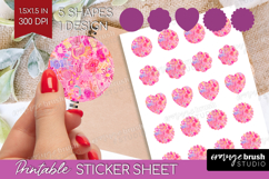 Brush Stroke Round Sticker - Abstract Printable Sticker Product Image 1