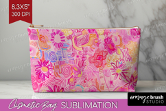 Brush Stroke Cosmetic Bag - Abstract Makeup Bag PNG Product Image 1