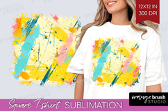 Brush Stroke Square Tshirt Background - Abstract PNG Product Image 1