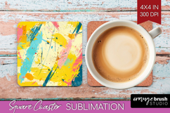 Brush Stroke Square Coaster - Abstract Coaster PNG Product Image 1