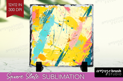 Brush Stroke Slate PNG - Abstract Square Slate Sublimation Product Image 1