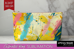 Brush Stroke Cosmetic Bag - Abstract Makeup Bag PNG Product Image 1