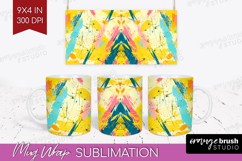Brush Stroke Mug Wrap - Abstract Mug PNG Sublimation Product Image 1