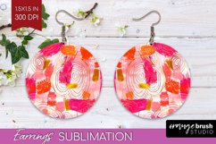 Brush Stroke Round Earrings - Abstract PNG Sublimation Product Image 1