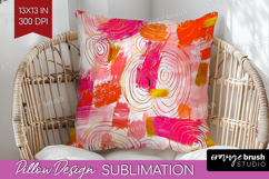 Brush Stroke Pillow Sublimation - Abstract Pillow Cover PNG Product Image 1