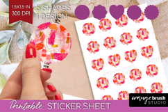 Brush Stroke Round Sticker - Abstract Printable Sticker Product Image 1