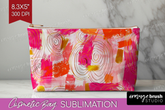Brush Stroke Cosmetic Bag - Abstract Makeup Bag PNG Product Image 1