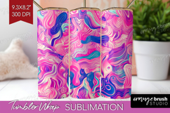 Brush Stroke Tumbler Wrap - Abstract Tumbler PNG Sublimation Product Image 1
