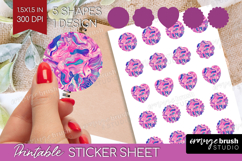 Brush Stroke Round Sticker - Abstract Printable Sticker Product Image 1
