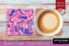 Brush Stroke Square Coaster - Abstract Coaster PNG Product Image 1