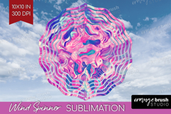 Brush Stroke Wind Spinner Sublimation PNG - Abstract Round Product Image 1