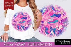 Brush Stroke Round Tshirt Background - Abstract PNG Product Image 1