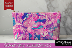 Brush Stroke Cosmetic Bag - Abstract Makeup Bag PNG Product Image 1