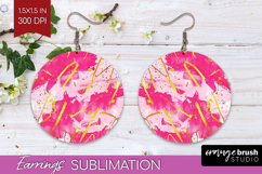 Brush Stroke Round Earrings - Abstract PNG Sublimation Product Image 1