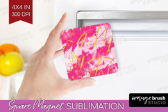 Brush Stroke Magnet Sublimation - Abstract Square Magnet PNG Product Image 1