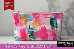 Brush Stroke Cosmetic Bag - Abstract Makeup Bag PNG Product Image 1