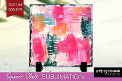 Brush Stroke Slate PNG - Abstract Square Slate Sublimation Product Image 1
