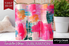 Brush Stroke Tumbler Wrap - Abstract Tumbler PNG Sublimation Product Image 1