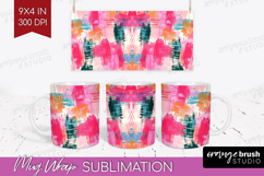 Brush Stroke Mug Wrap - Abstract Mug PNG Sublimation Product Image 1