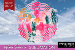 Brush Stroke Wind Spinner Sublimation PNG - Abstract Round Product Image 1