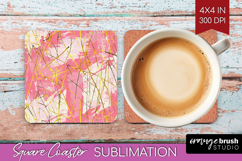 Brush Stroke Square Coaster - Abstract Coaster PNG Product Image 1
