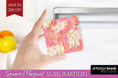 Brush Stroke Magnet Sublimation - Abstract Square Magnet PNG Product Image 1