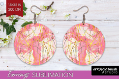 Brush Stroke Round Earrings - Abstract PNG Sublimation Product Image 1