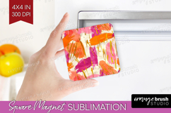 Brush Stroke Magnet Sublimation - Abstract Square Magnet PNG Product Image 1
