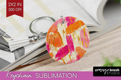 Brush Stroke Keychain PNG - Abstract Keychain Sublimation Product Image 1